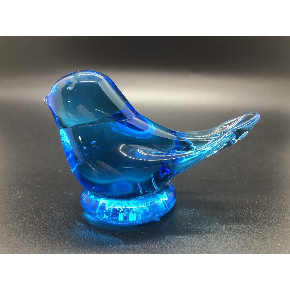 Titan Art Glass Happy‎ Little Bluebird Figurine Signed W Ward 1991 - Picture 4 of 8
